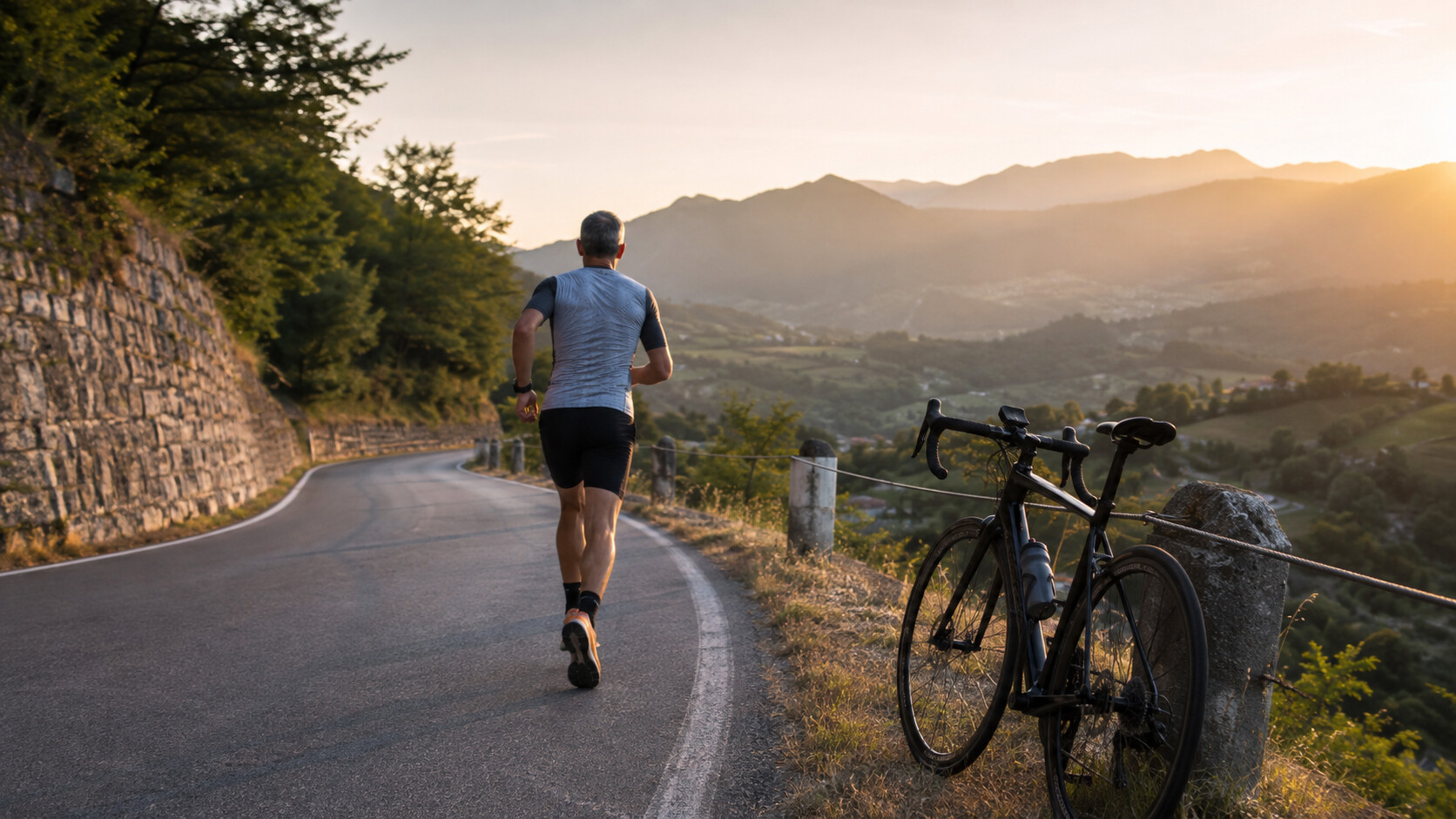 Tommi passa dalla bici alla corsa durante un blocco endurance