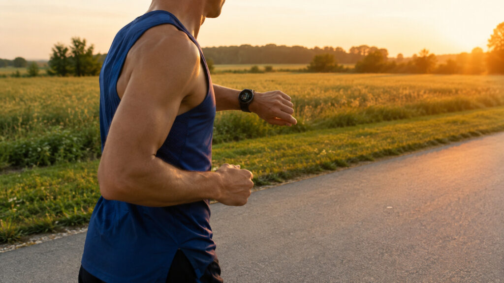 Tommi controlla il ritmo sul Garmin fenix 7 durante la corsa