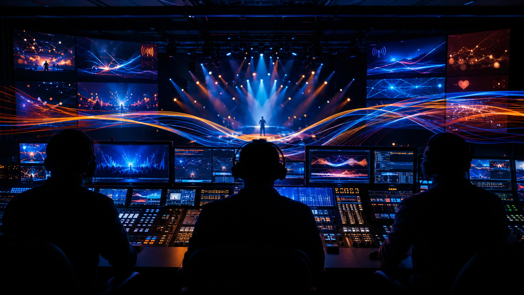 Regia video che distribuisce un evento su TV streaming radio e social