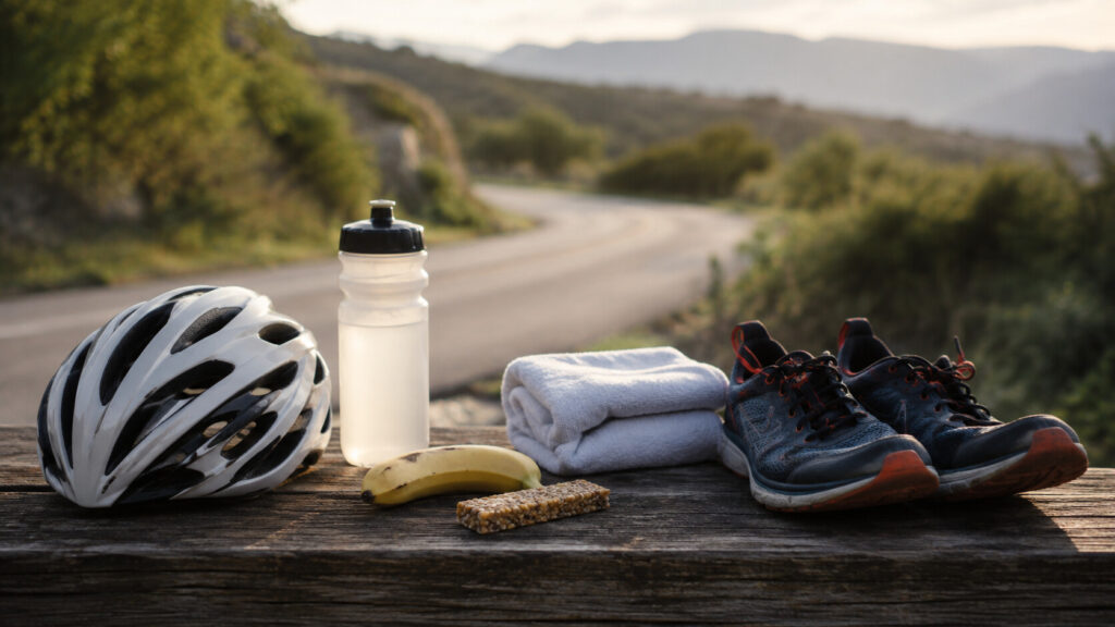Casco, scarpe, acqua e snack per il recupero di Tommi