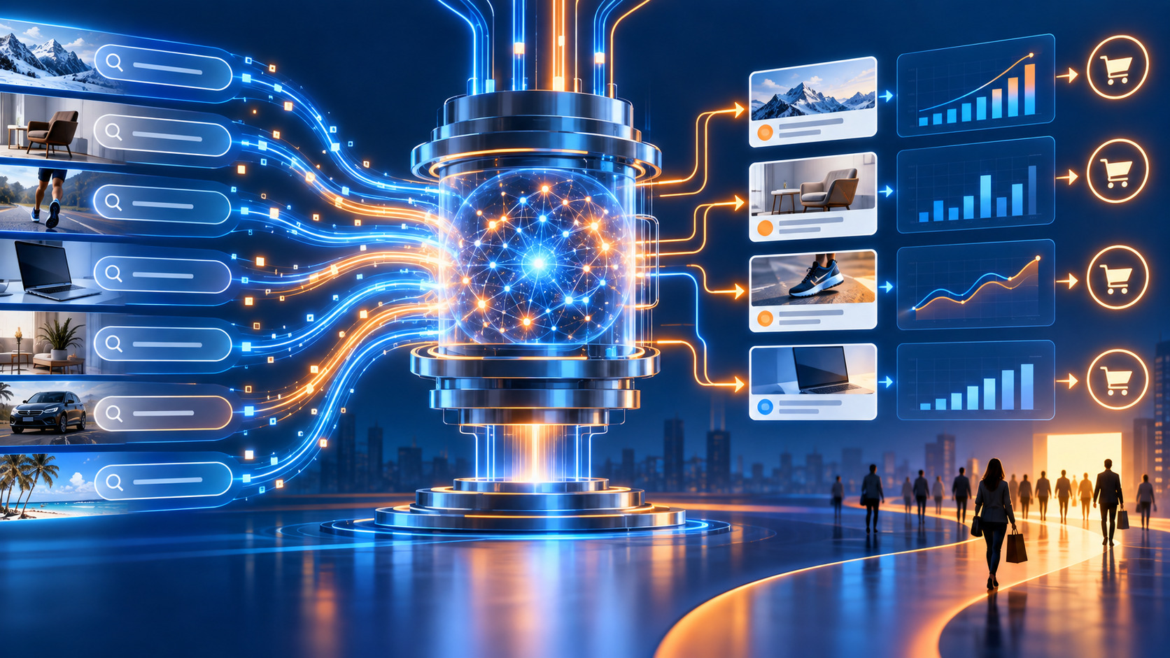 Sistema astratto che orchestra campagne Search con intelligenza artificiale