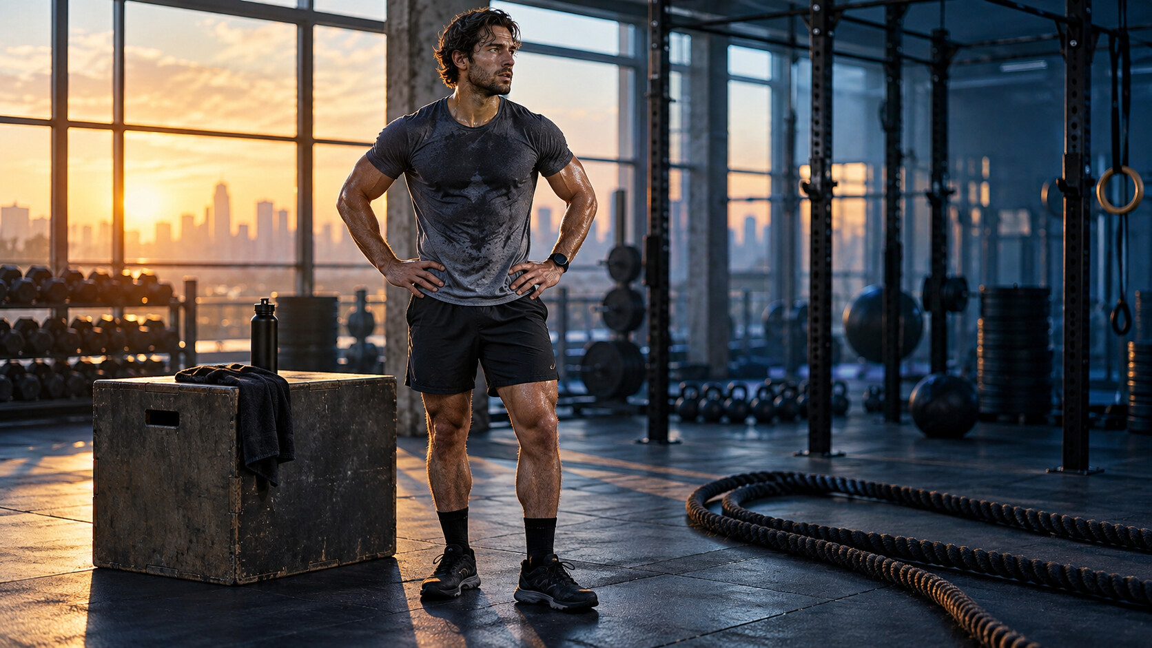 Tommi recupera in palestra dopo una sessione HIIT