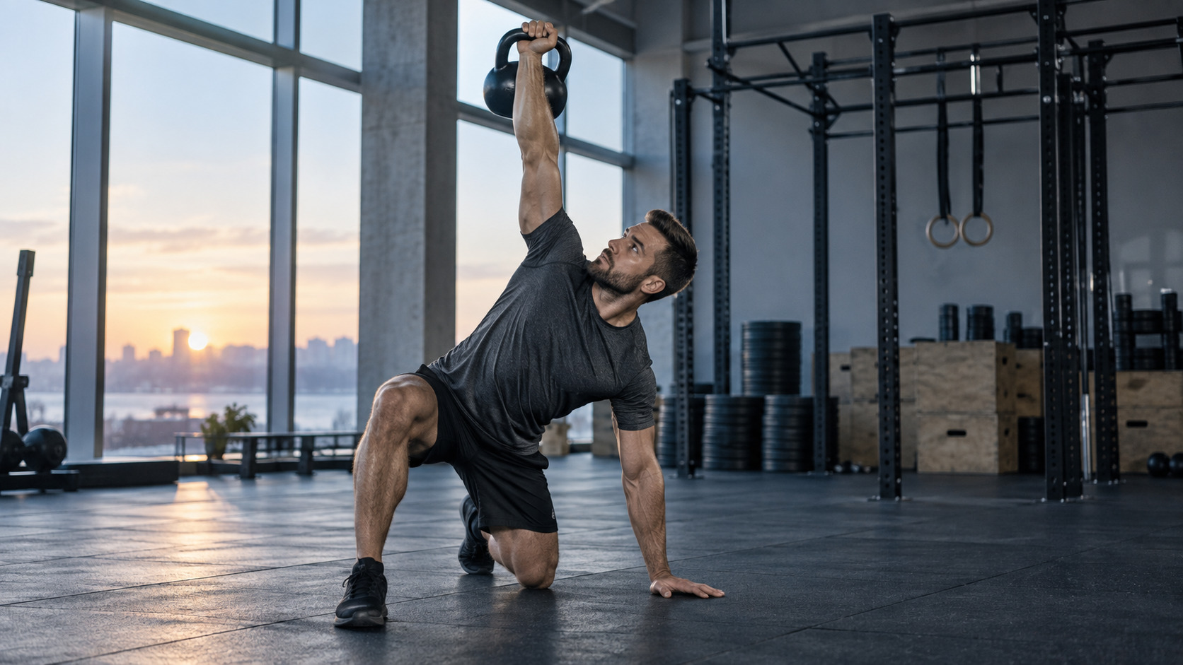 Atleta durante una seduta funzionale HIIT in palestra