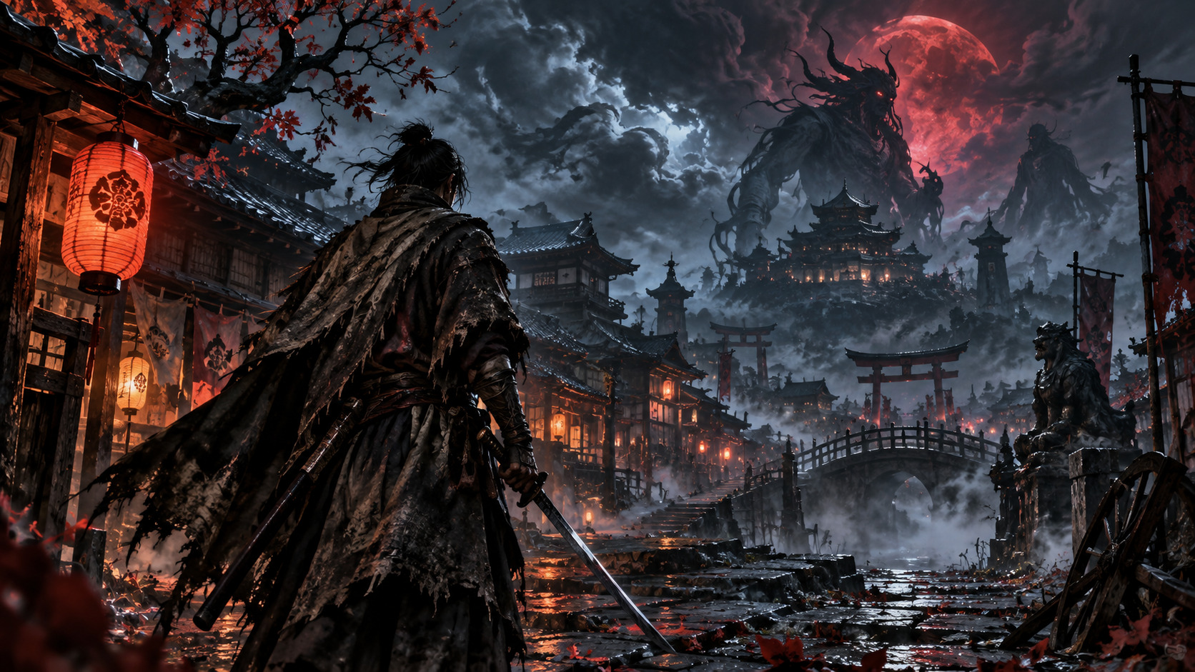 Ronin originale in una Kyoto soprannaturale evocativa di un videogioco d’azione samurai