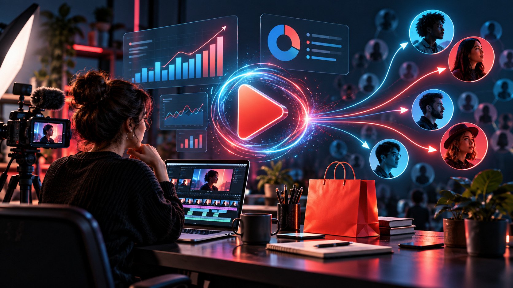 Interfaccia conversazionale che collega contenuti video e scoperta di prodotti
