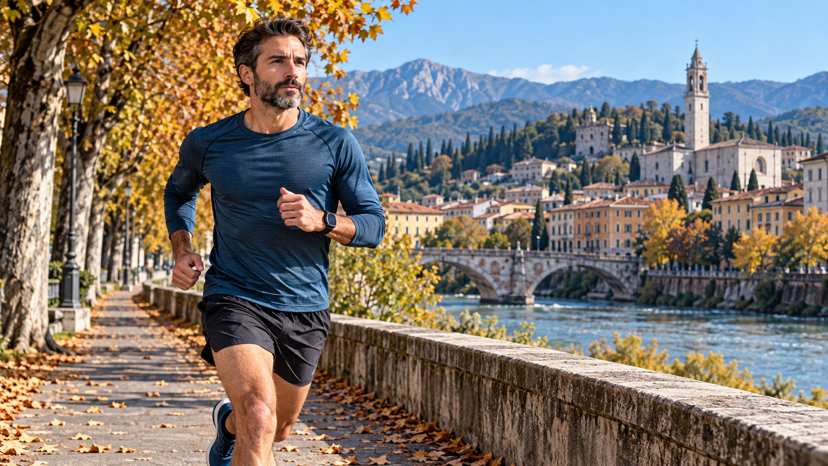 Tommi durante la corsa urbana di 9,54 km